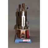 AN UNBOXED WILESCO VERTICAL SINGLE CYLINDER LIVE STEAM ENGINE, No.D455, not tested, playworn