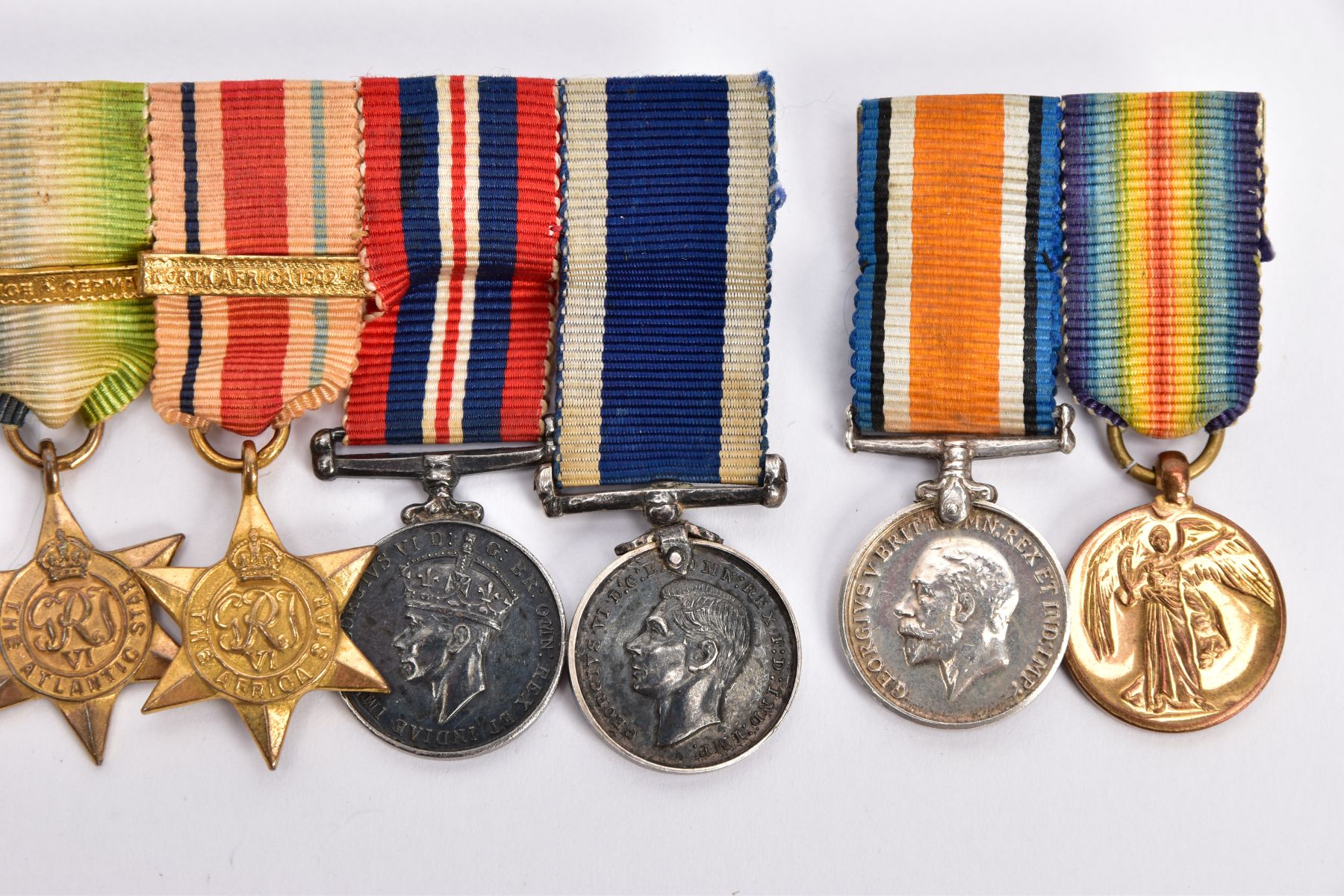 TWO MINIATURE GROUPS OF MEDALS, British War & Victory pair, British War & Victory, 1939-45, Atlantic - Image 3 of 6