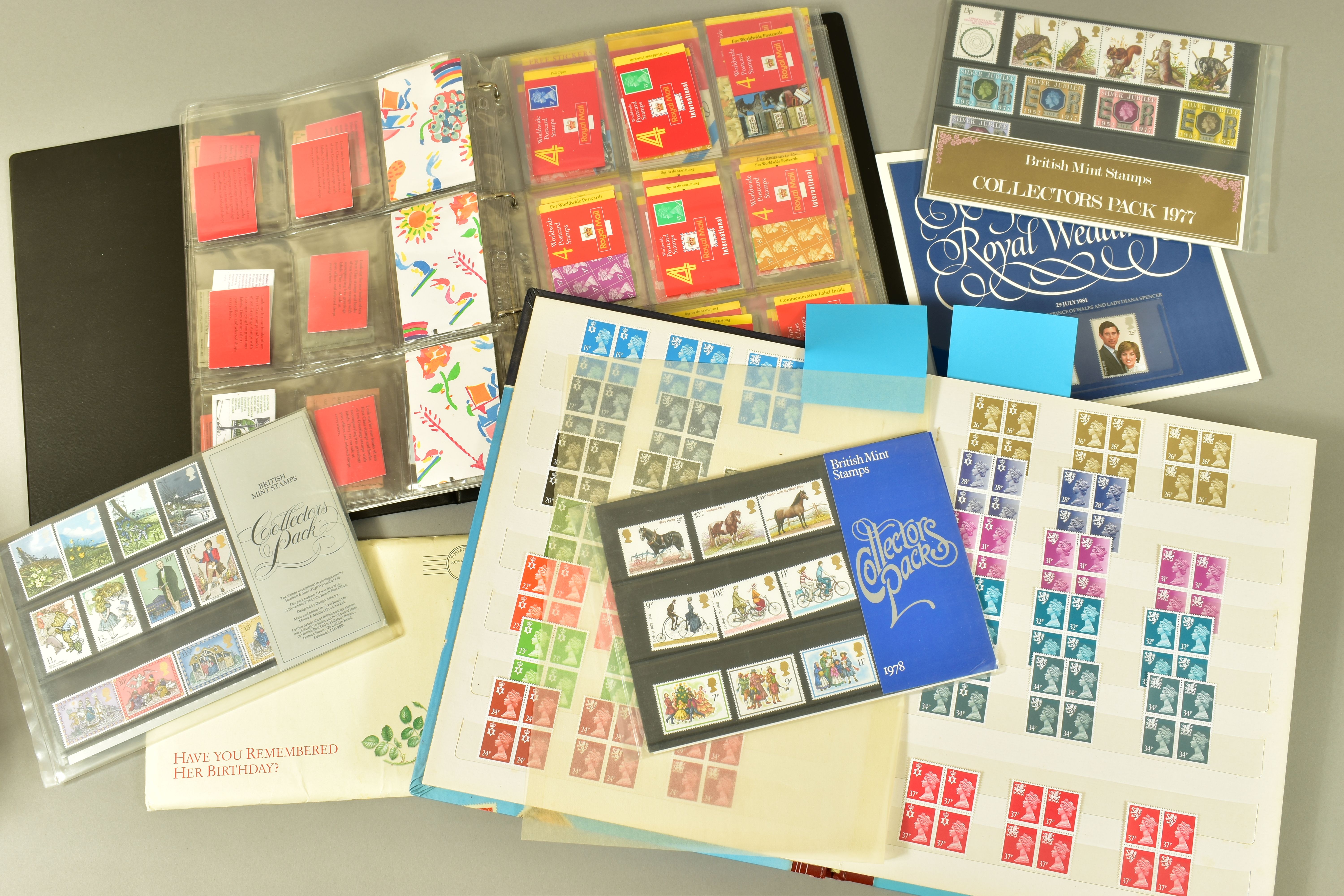 TWO ALBUMS OF GB STAMPS & BOOKLETS INCLUDING BLOCKS AND GUTTER PAIRS, TOGETHER WITH BOOKLETS,