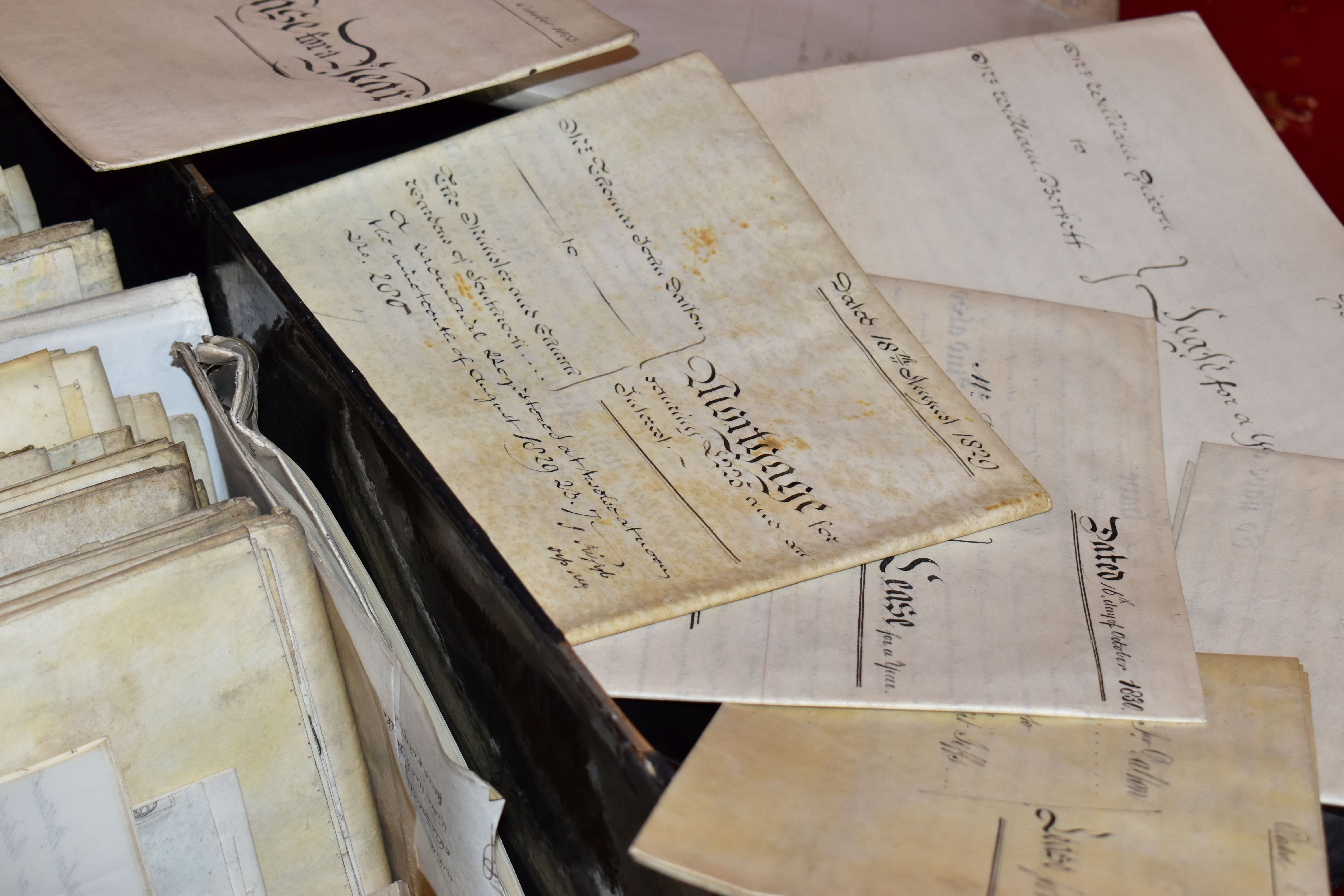 INDENTURES, approximately one hundred Legal Documents on parchment/vellum dating from 1709 - 1839 to - Image 2 of 6