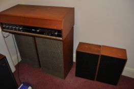 A HACKER TRIBUNE MUSIC CENTRE in teak case with a Goldring Lenco GL75 Transcription turntable, ( PAT