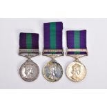 THREE QEII GENERAL SERVICE MEDALS, Bar Near East. 22840403Spr. P. Abbott. R.E., Bar Malaya. 22787056