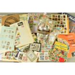 WORLDWIDE COLLECTION OF STAMPS IN SIX ALBUMS AND LOOSE IN PACKETS