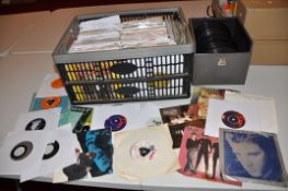 A TRAY AND A SINGLES CASE CONTAINING APPROXIMATELY THREE HUNDRED AND FIFTY 7in SINGLES artists