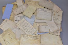 INDENTURES, Tamworth MSS. Thirty Legal Documents, including Wills, Burial Certificate, Conveyances