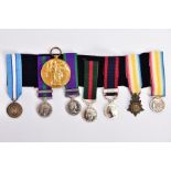 A GROUP OF MINIATURE MEDALS AND WWI VICTORY MEDAL, as follows seven Miniature medals mounted on