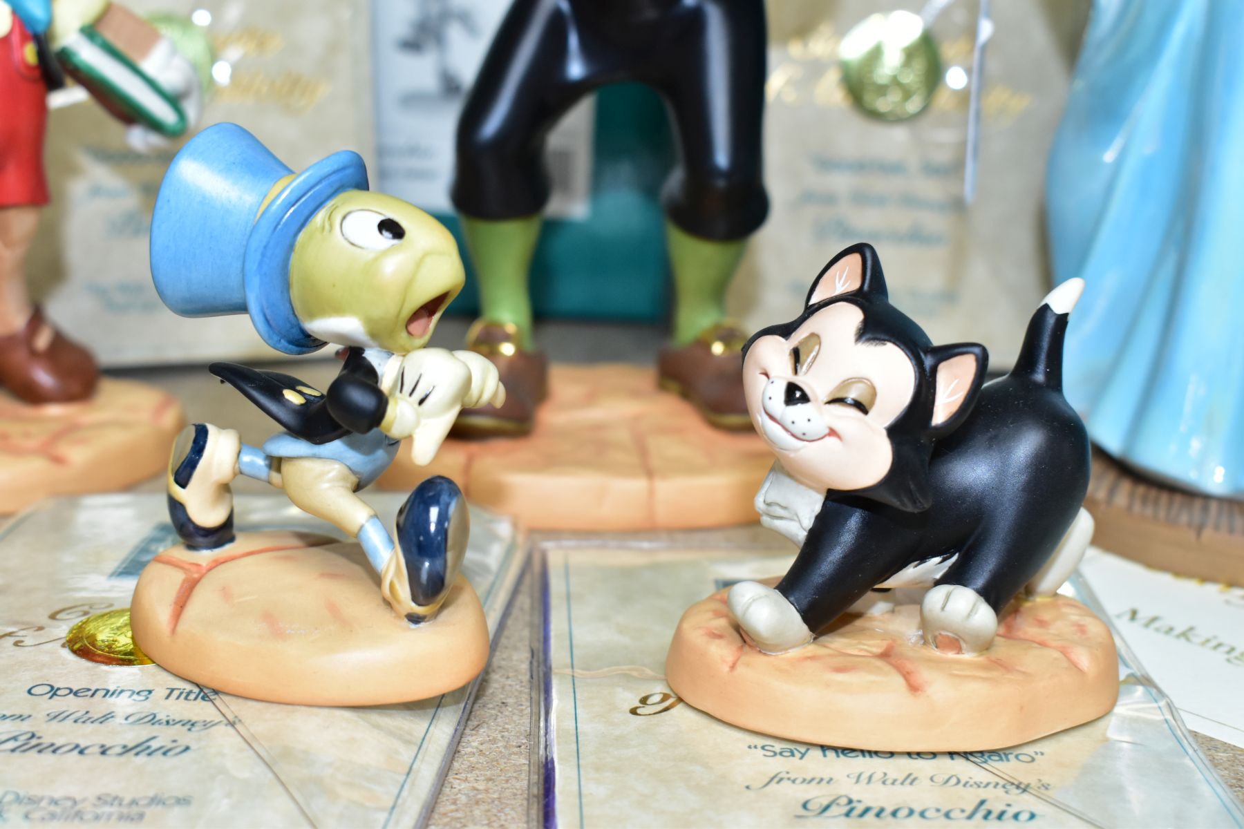 SEVEN BOXED WALT DISNEY CLASSICS COLLECTION PINOCCHIO FIGURES, comprising Making Dreams Come True, - Image 3 of 11