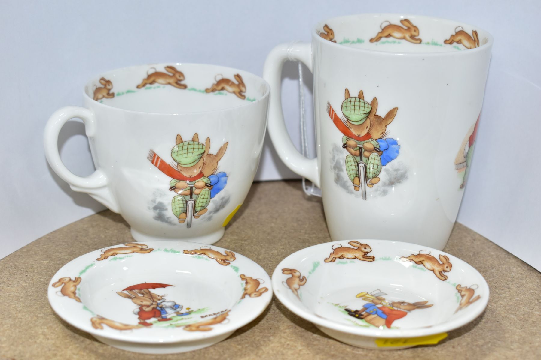 FOUR PIECES OF ROYAL DOULTON BUNNYKINS WHITE BONE CHINA DESIGNED BY BARBARA VERNON, comprising a tea - Image 3 of 4