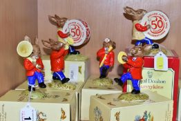 A BOXED ROYAL DOULTON BUNNYKINS 50 YEAR GOLDEN JUBILEE CELEBRATIONS 1984 OOMPAH BAND, comprising