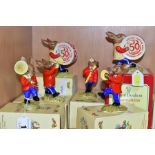 A BOXED ROYAL DOULTON BUNNYKINS 50 YEAR GOLDEN JUBILEE CELEBRATIONS 1984 OOMPAH BAND, comprising