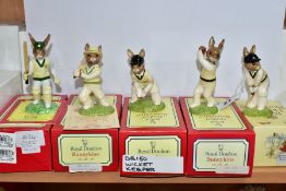 FIVE BOXED ROYAL DOULTON BUNNYKINS CRICKETEER FIGURES, all limited edition, comprising Batsman