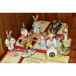 EIGHT BOXED ROYAL DOULTON BUNNYKINS FIGURES, comprising Ice Cream DB82, Aussie Surfer DB133 (Royal