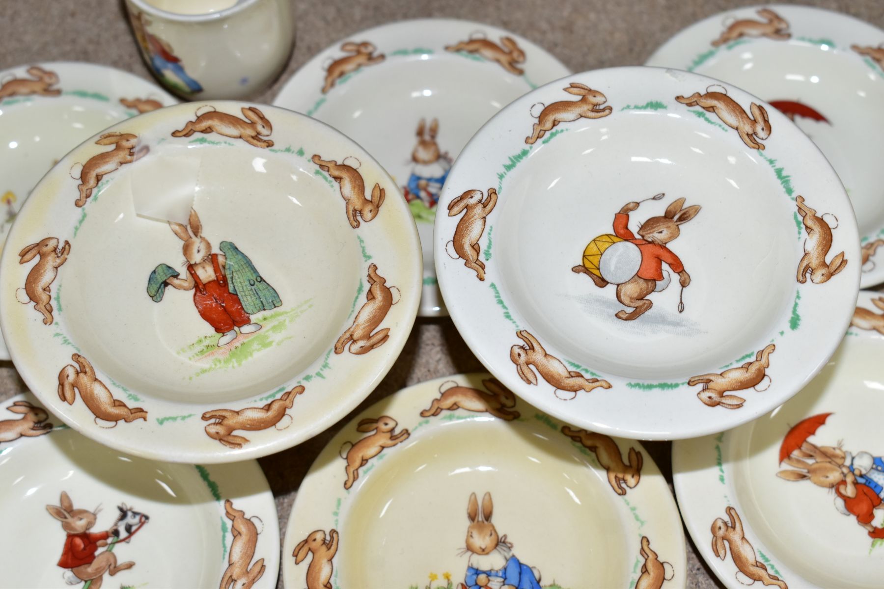 FIFTEEN PIECES OF ROYAL DOULTON BUNNYKINS EARTHENWARE TABLEWARES DESIGNS BY BARBARA VERNON AND - Image 7 of 11