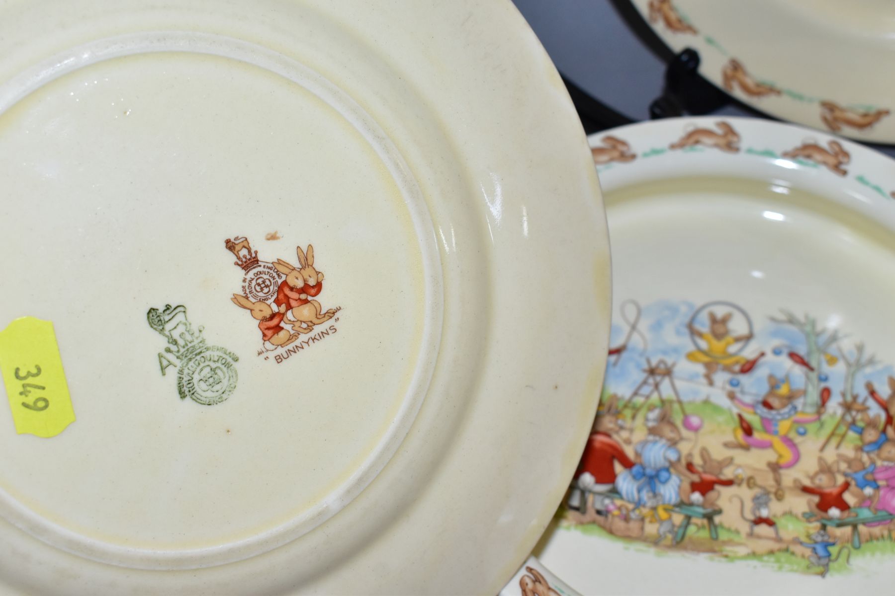 FIVE PIECES ROYAL DOULTON BUNNYKINS EARTHENWARE TABLEWARES DESIGNS BY BARBARA VERNON AND WALTER - Image 8 of 11