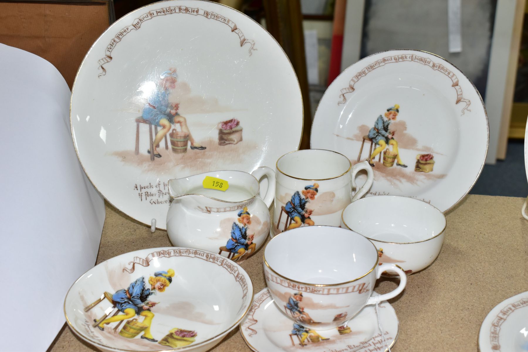 EIGHT PIECES OF ROYAL DOULTON NURSERY RHYMES 'A' SERIES WARE, DESIGNED BY WILLIAM SAVAGE COOPER, '
