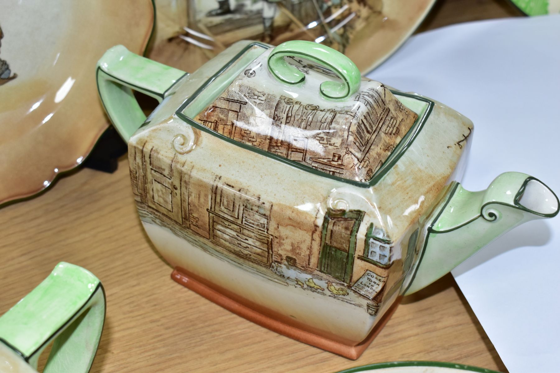 NINE PIECES OF ROYAL DOLTON DICKENS WARE, comprising a shaped square dish, The Fat Boy D5175, 20cm - Image 10 of 17