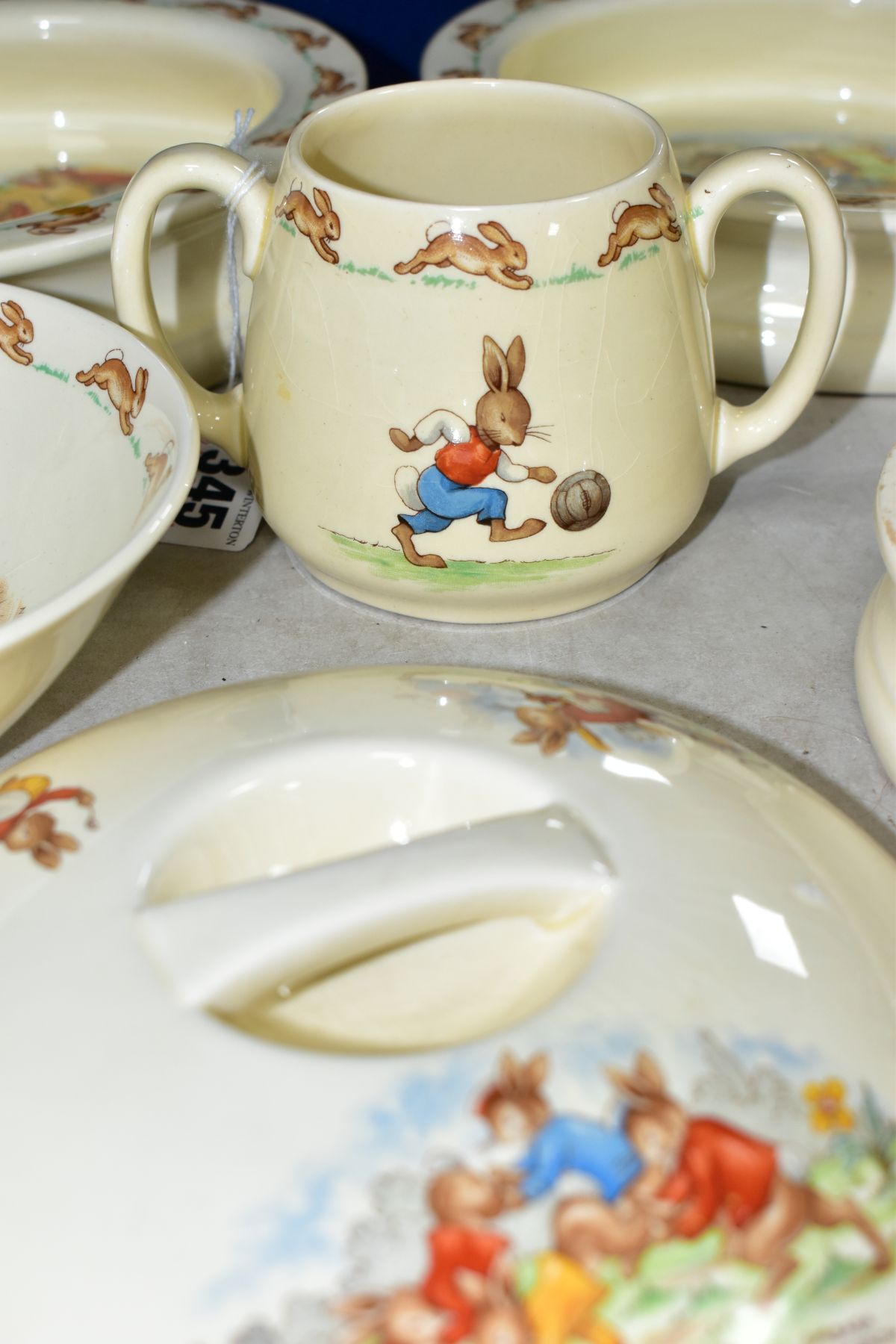 SIX PIECES OF ROYAL DOULTON BUNNYKINS EARTHENWARE TABLEWARES, DESIGNED BY BARBARA VERNON AND - Image 6 of 11