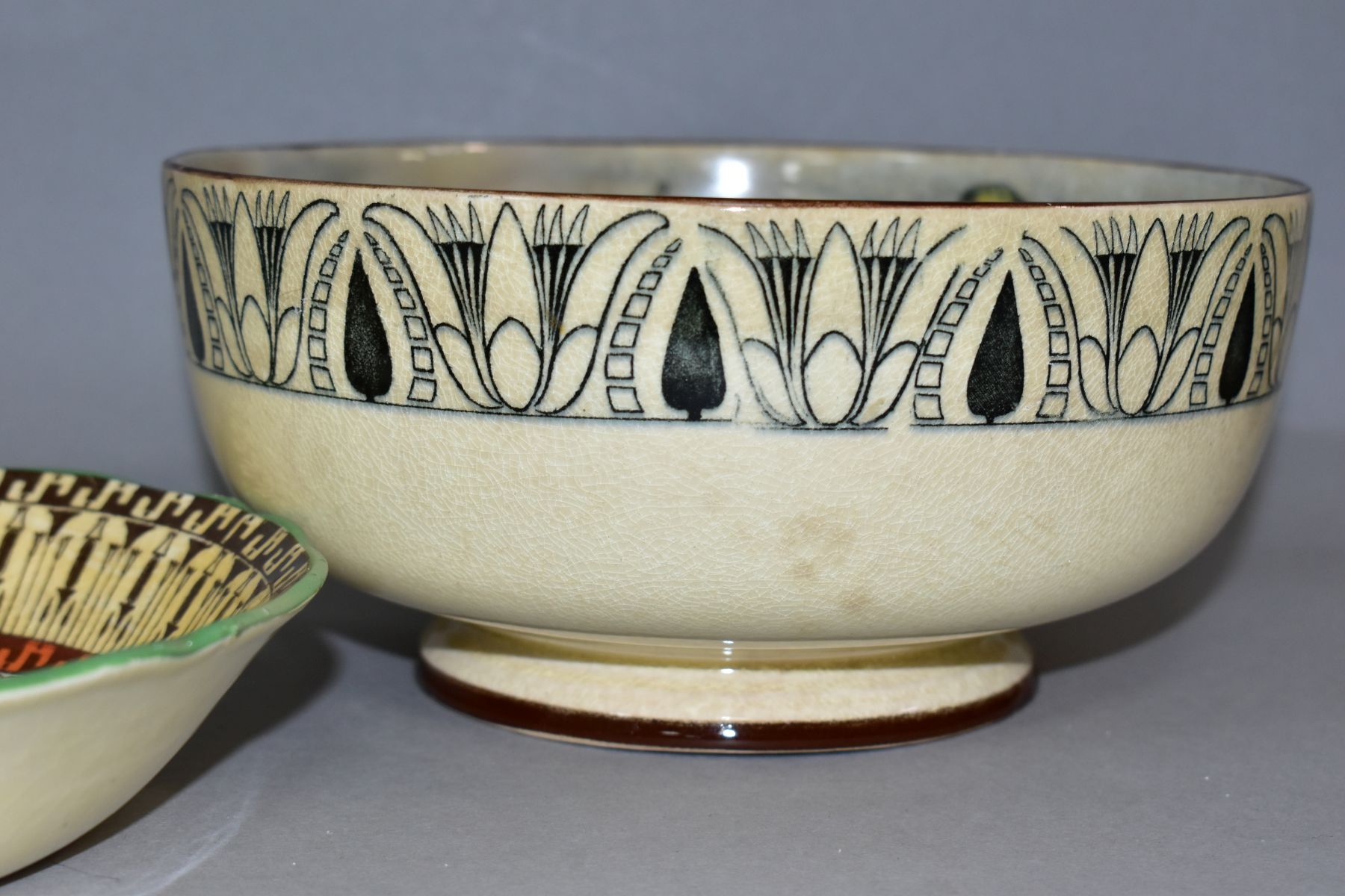 TWO ROYAL DOULTON SERIES WARE ITEMS, comprising Egyptian B bowl D3419 with Papyrus reeds as border - Image 5 of 10