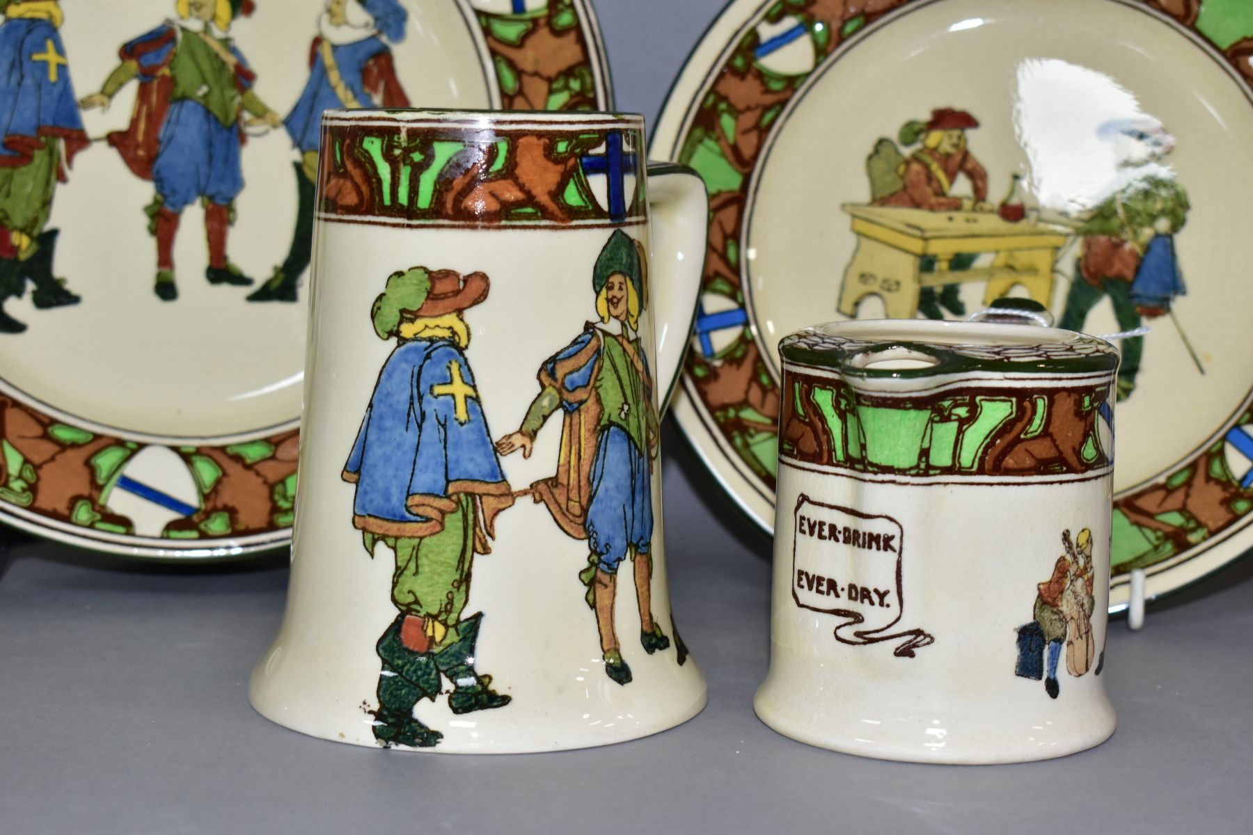 FOUR PIECES OF ROYAL DOULTON NEW CAVALIERS SERIES WARE, comprising jug 'Ever Drink Ever Dry' - Image 2 of 8