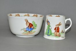 TWO PIECES ROYAL DOULTON FINE WHITE CHINA PROPOSAL SCENES HW11 BY BARBARA VERNON, comprising a sugar