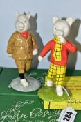 A PAIR OF BOXED LIMITED EDITION BESWICK WARE FIGURES, from characters of Rupert the Bear, 'Rupert