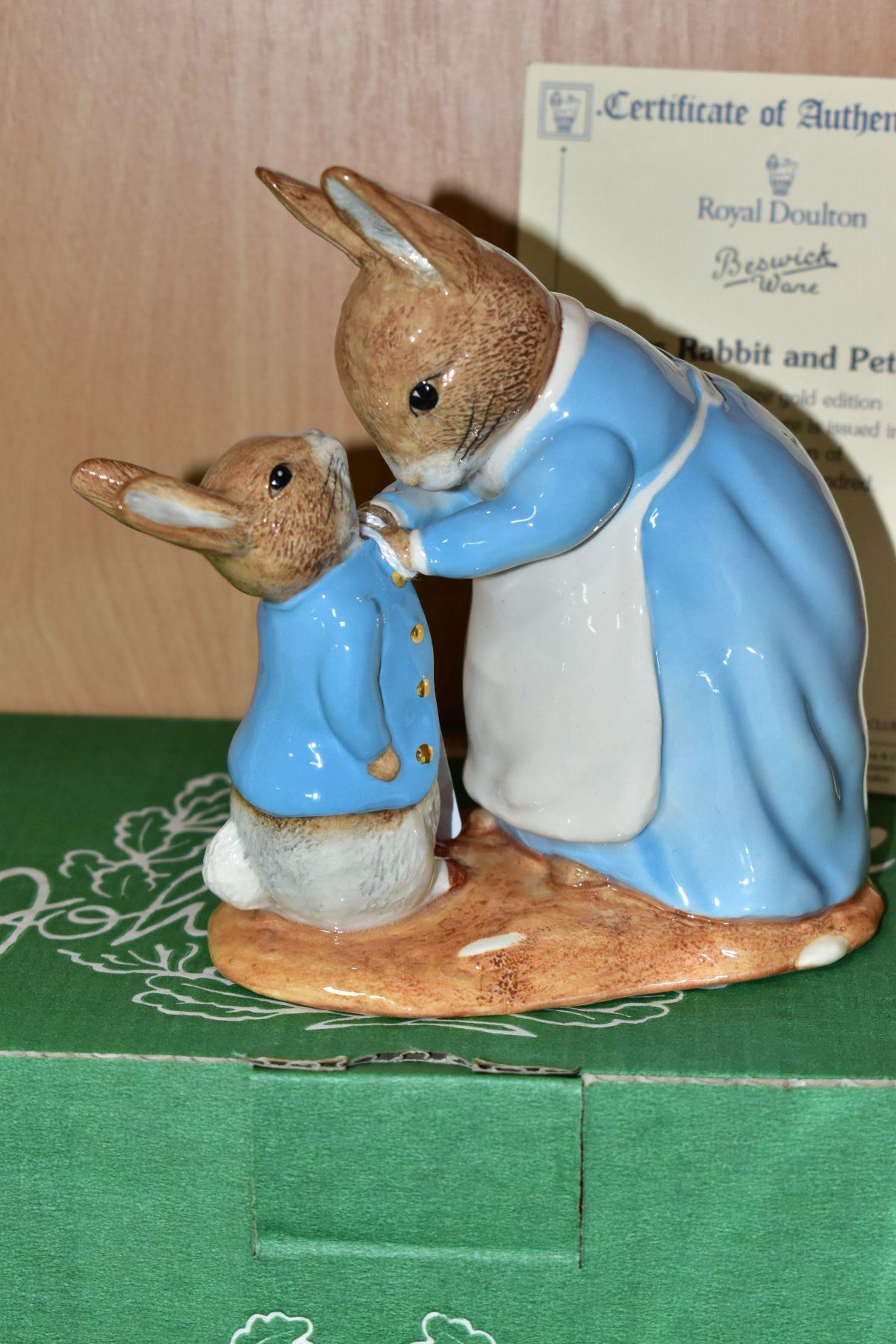 A BOXED BESWICK WARE LIMITED EDITION BEATRIX POTTER FIGURE GROUP, Mrs Rabbit and Peter BP9c, no. - Image 2 of 3