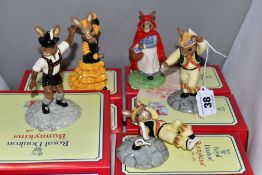 FIVE BOXED ROYAL DOULTON BUNNYKINS FIGURES FOR SPECIAL EVENTS, comprising two Morris Dancer DB204,
