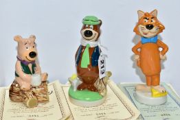 THREE BOXED LIMITED EDITION WADE G & G COLLECTABLES FIGURES FROM YOGI BEAR SERIES, comprising Yogi