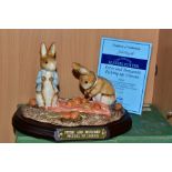 A BOXED BESWICK WARE LIMITED EDITION BEATRIX POTTER TABLEAU, Peter and Benjamin Picking Up Onion