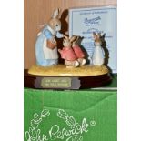 A BOXED BESWICK WARE LIMITED EDITION BEATRIX POTTER TABLEAU, Mrs Rabbit and the Four Bunnies