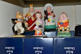 FIVE BOXED LIMITED EDITION ROYAL DOULTON NURSERY RHYME COLLECTION FIGURES FOR UKI CERAMICS LTD,