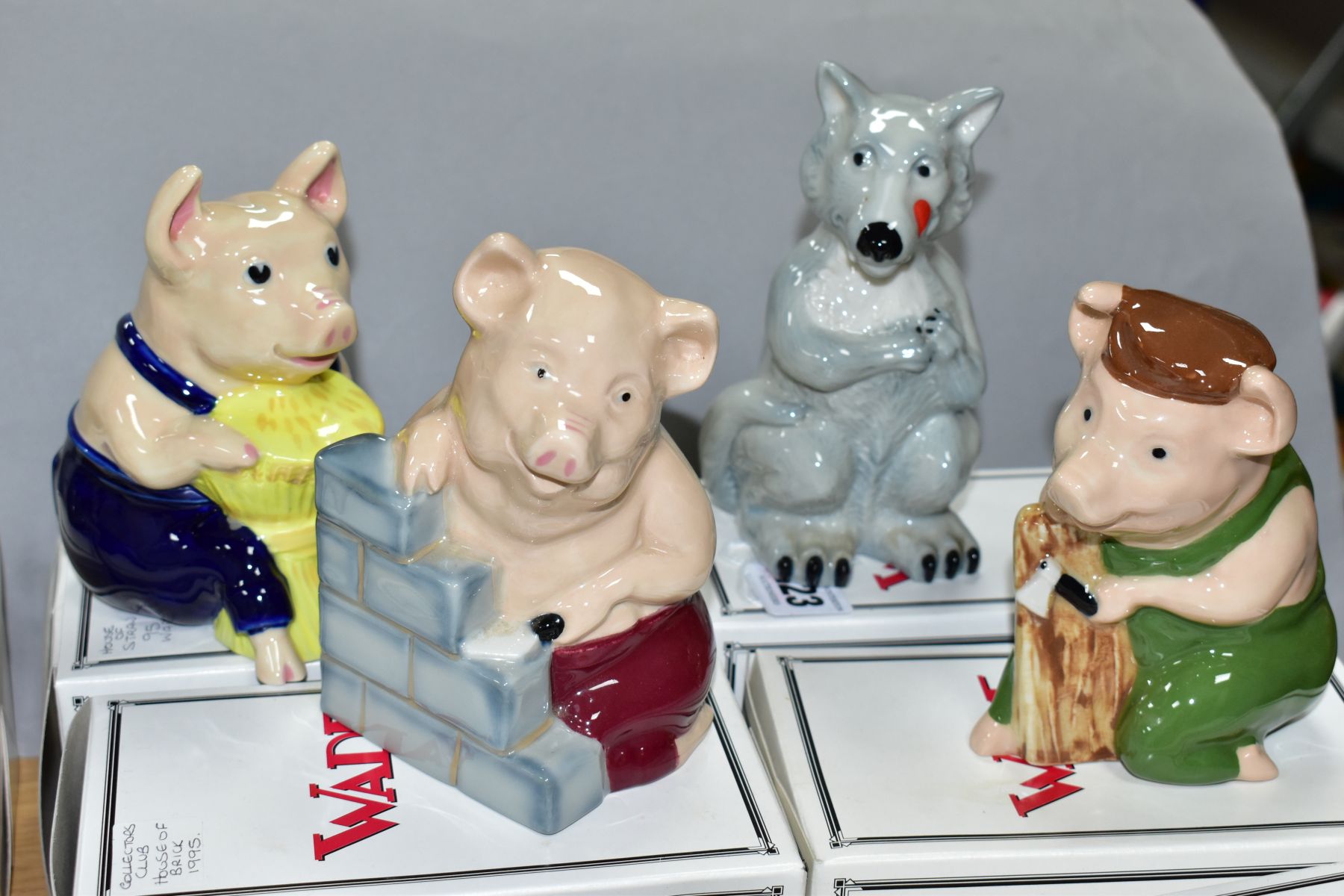 FOUR BOXED WADE MEMBERSHIP FIGURES 1995 FROM BIG BAD WOLF AND THREE LITTLE PIGS, comprising Big