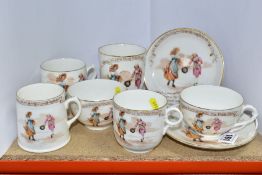 EIGHT PIECES OF ROYAL DOULTON NURSERY RHYMES 'A' SERIES WARE, DESIGNED BY WILLIAM SAVAGE COOPER, '