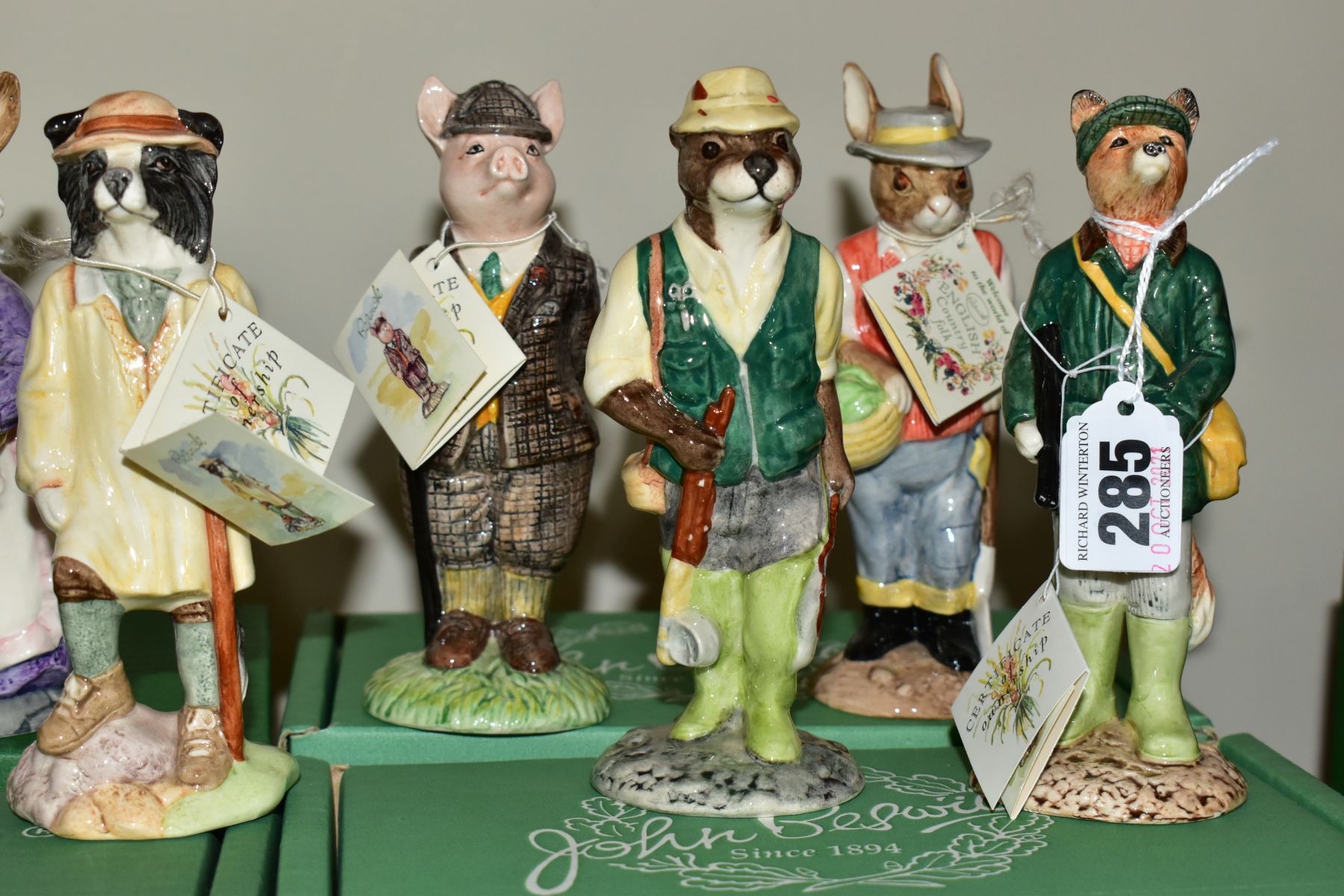 EIGHT BOXED BESWICK FIGURES FROM ENGLISH COUNTRY FOLK SERIES, comprising Huntsman Fox ECF1, - Image 2 of 6