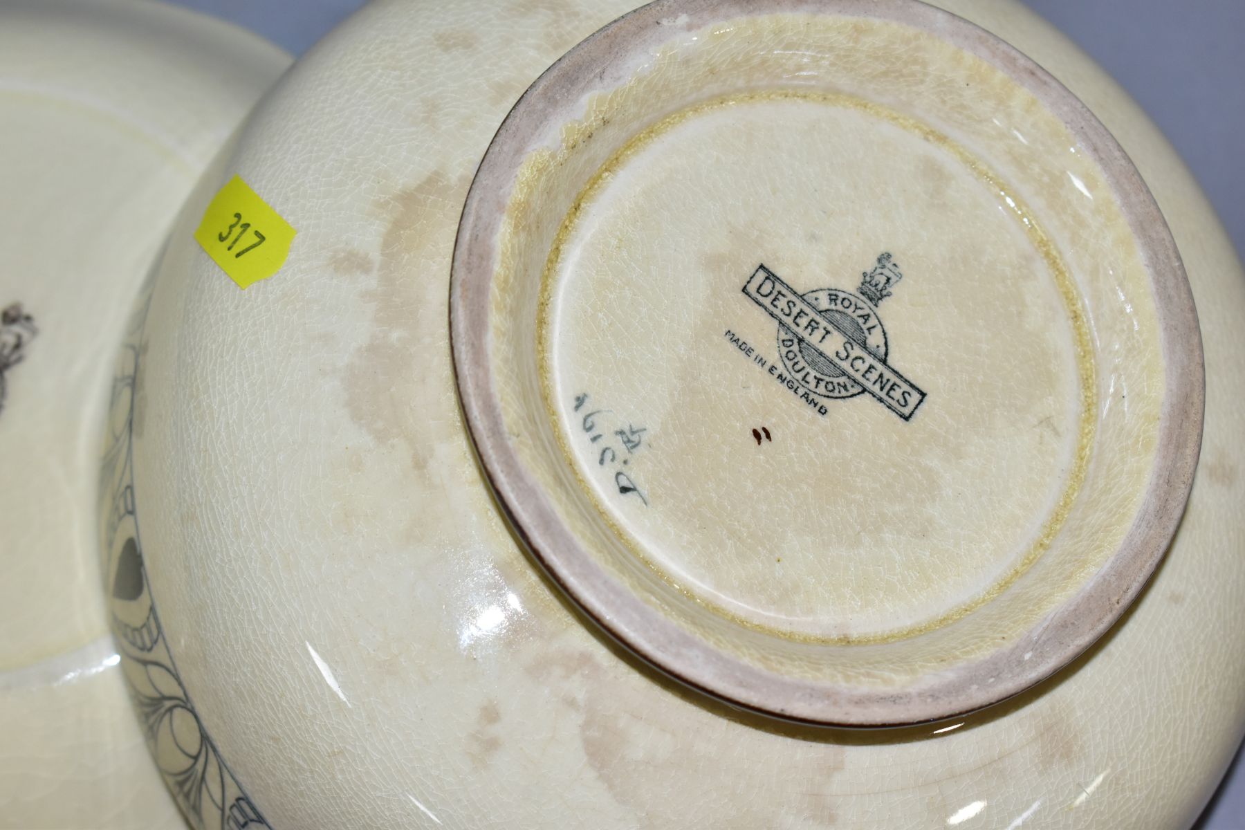 TWO ROYAL DOULTON SERIES WARE ITEMS, comprising Egyptian B bowl D3419 with Papyrus reeds as border - Image 9 of 10