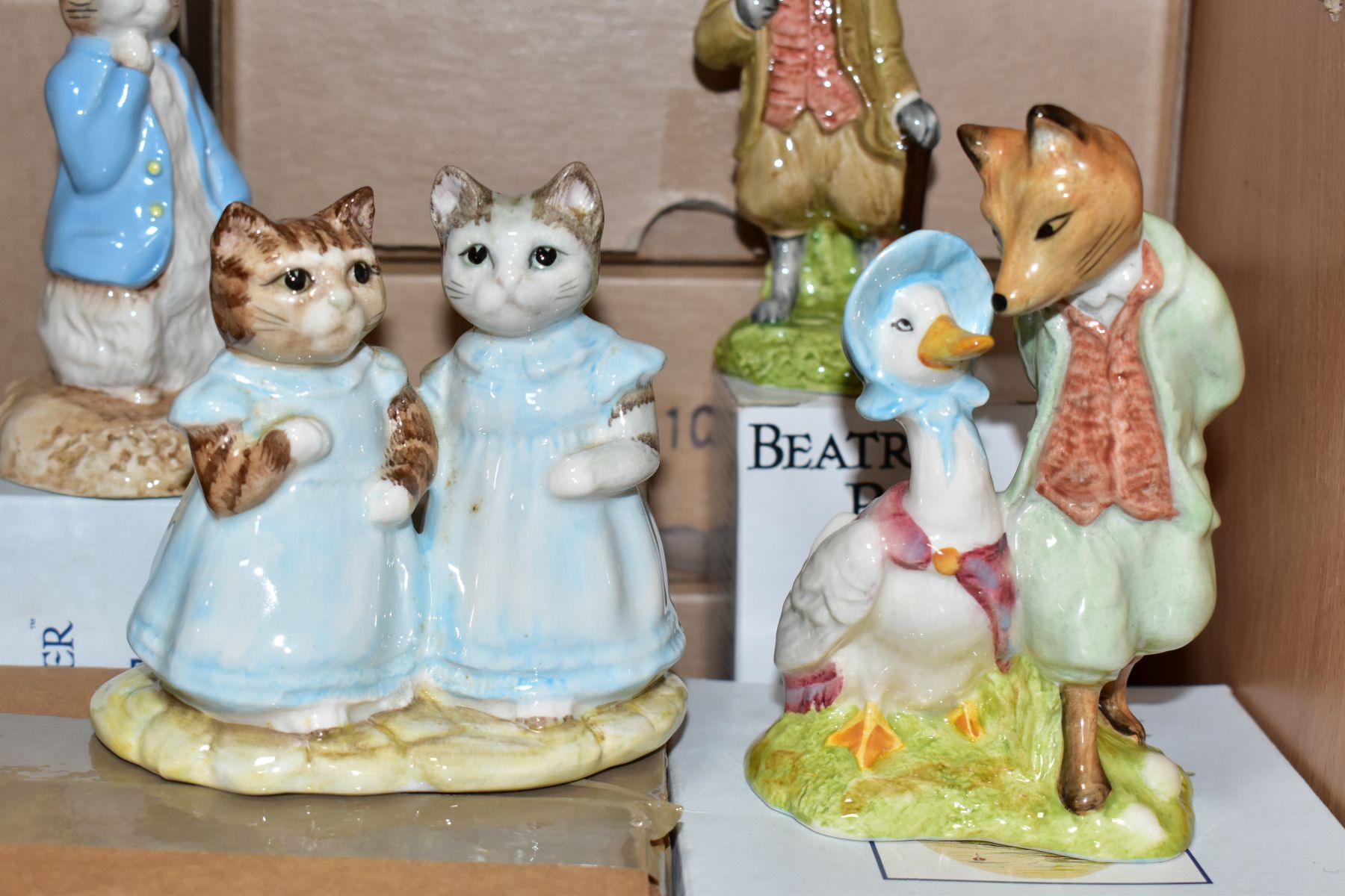 EIGHT BEATRIX POTTER FIGURES, comprising four John Beswick BP4 Cottontail, Mr Tod (boxed), Mrs - Image 2 of 6
