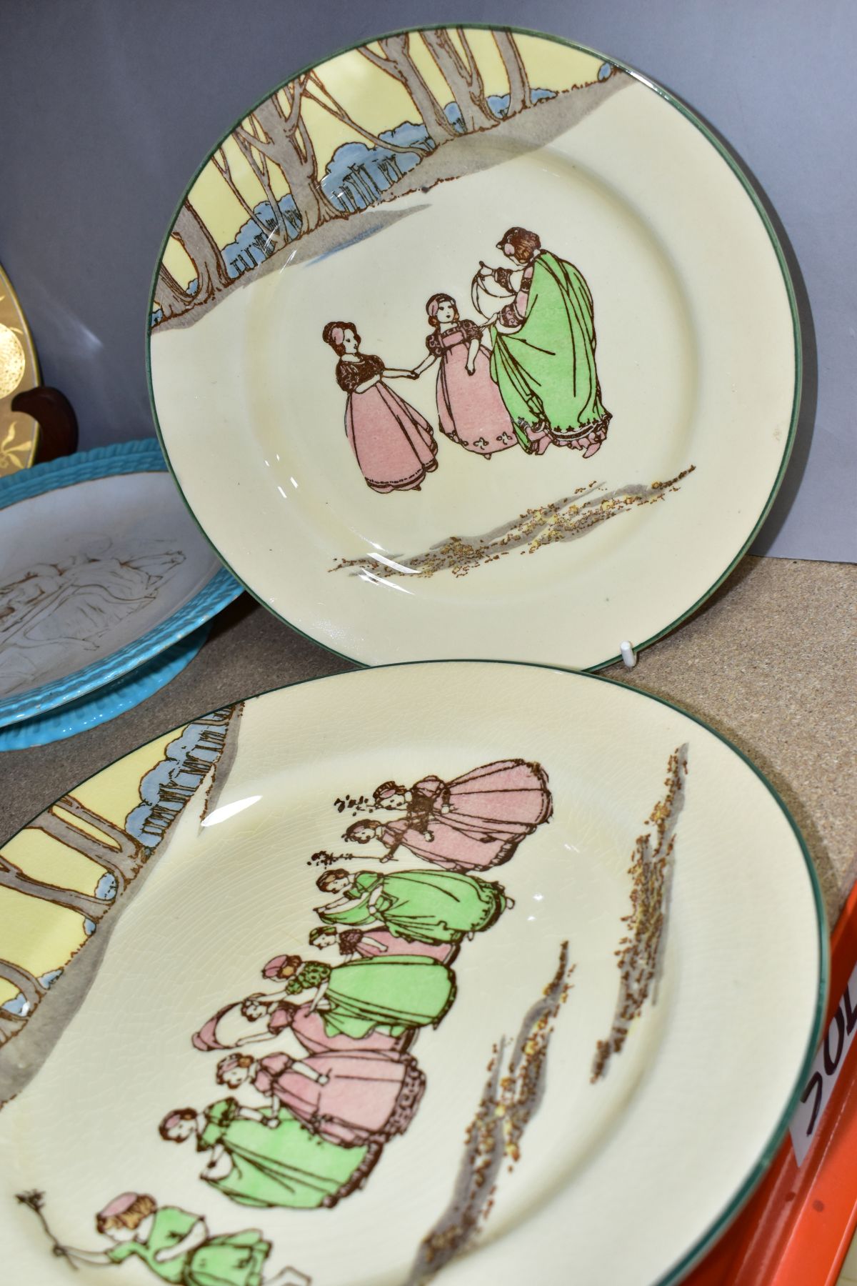 EIGHT LATE 19TH/EARLY 20TH CENTUIRY ROYAL DOULTON SERIES WARE PLATES, comprising a pair of Pinder - Image 2 of 12