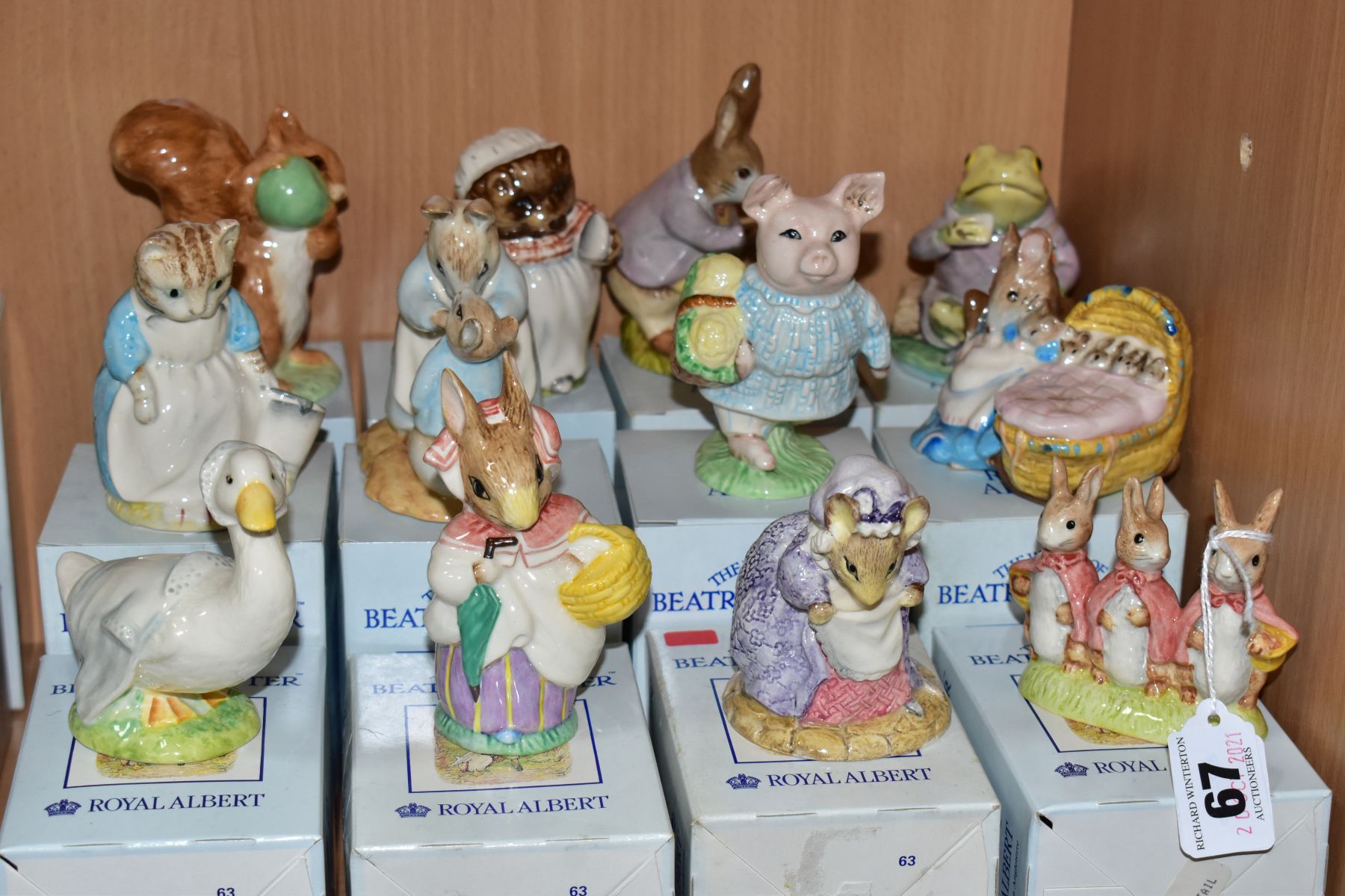 TWELVE BOXED ROYAL ALBERT BEATRIX POTTER FIGURES BP6, comprising Flopsy Mopsy and Cottontail,