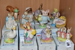 TWELVE BOXED ROYAL ALBERT BEATRIX POTTER FIGURES BP6, comprising Flopsy Mopsy and Cottontail,