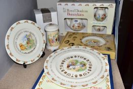 TWO BOXED ROYAL DOULTON BUNNYKINS EARTHENWARE TABLEWARE SETS, comprising a 'Tea Time set' teapot (