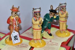 FOUR BOXED ROYAL DOULTON LIMITED EDITION BUNNYKINS FIGURES PRODUCED EXCLUSIVELY FOR U.K.I CERAMICS