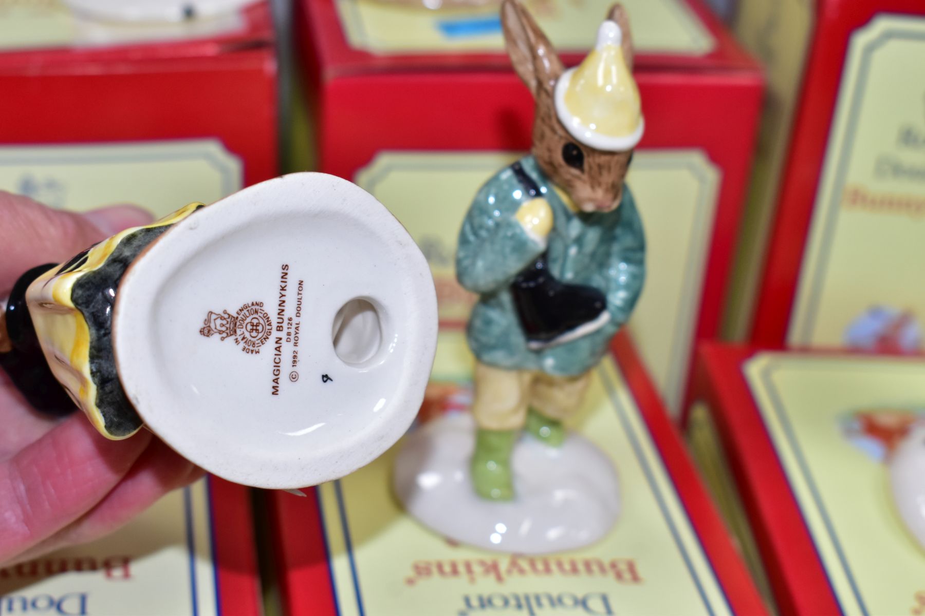 SIX BOXED ROYAL DOULTON BUNNYKINS FIGURES, comprising Magician DB126 (written label on box), Boy - Image 5 of 5