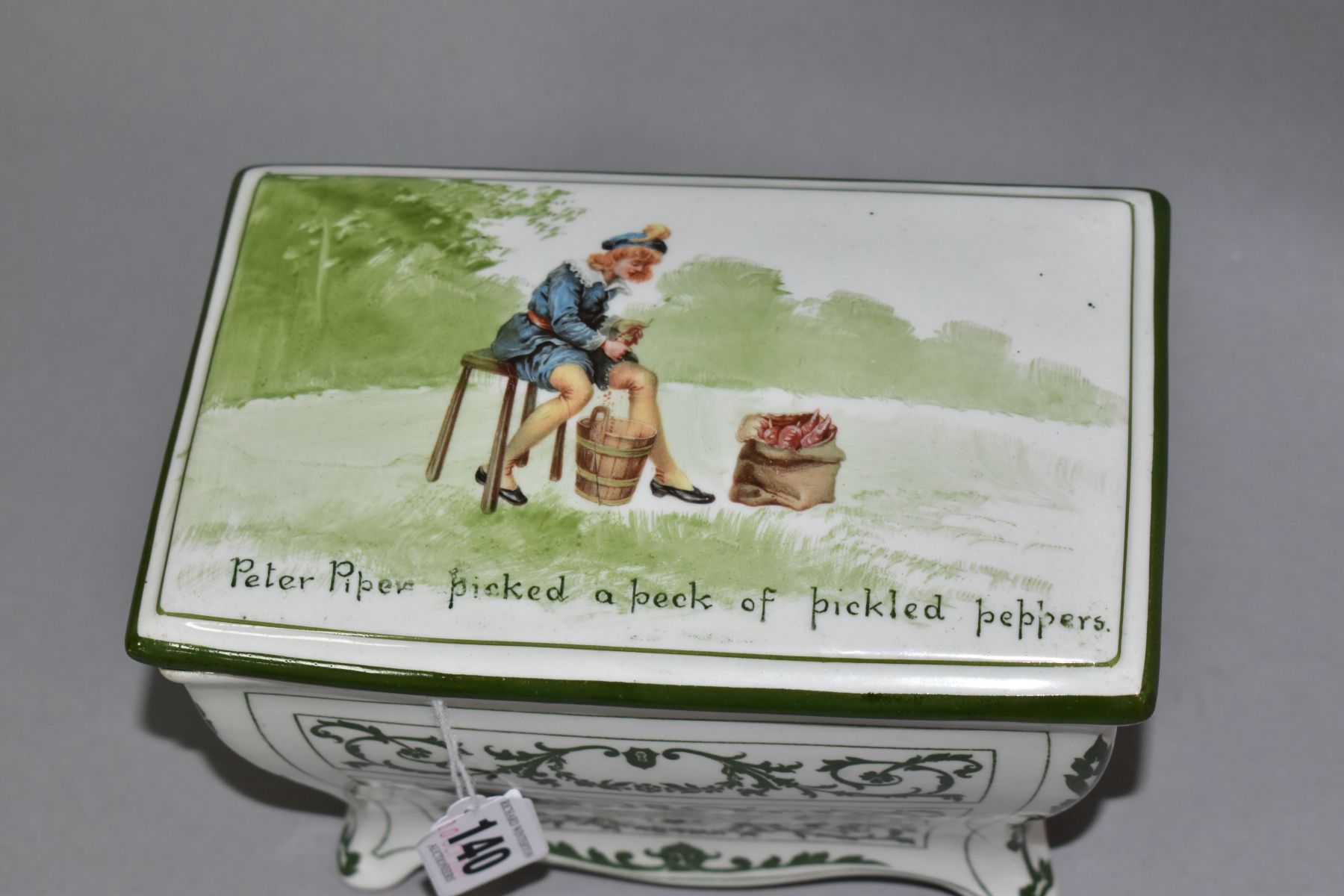 A ROYAL DOULTON NURSERY RHYMES 'A' SERIES WARE HUNTLEY & PALMERS BISCUIT CASKET IN THE FORM OF A - Image 2 of 7