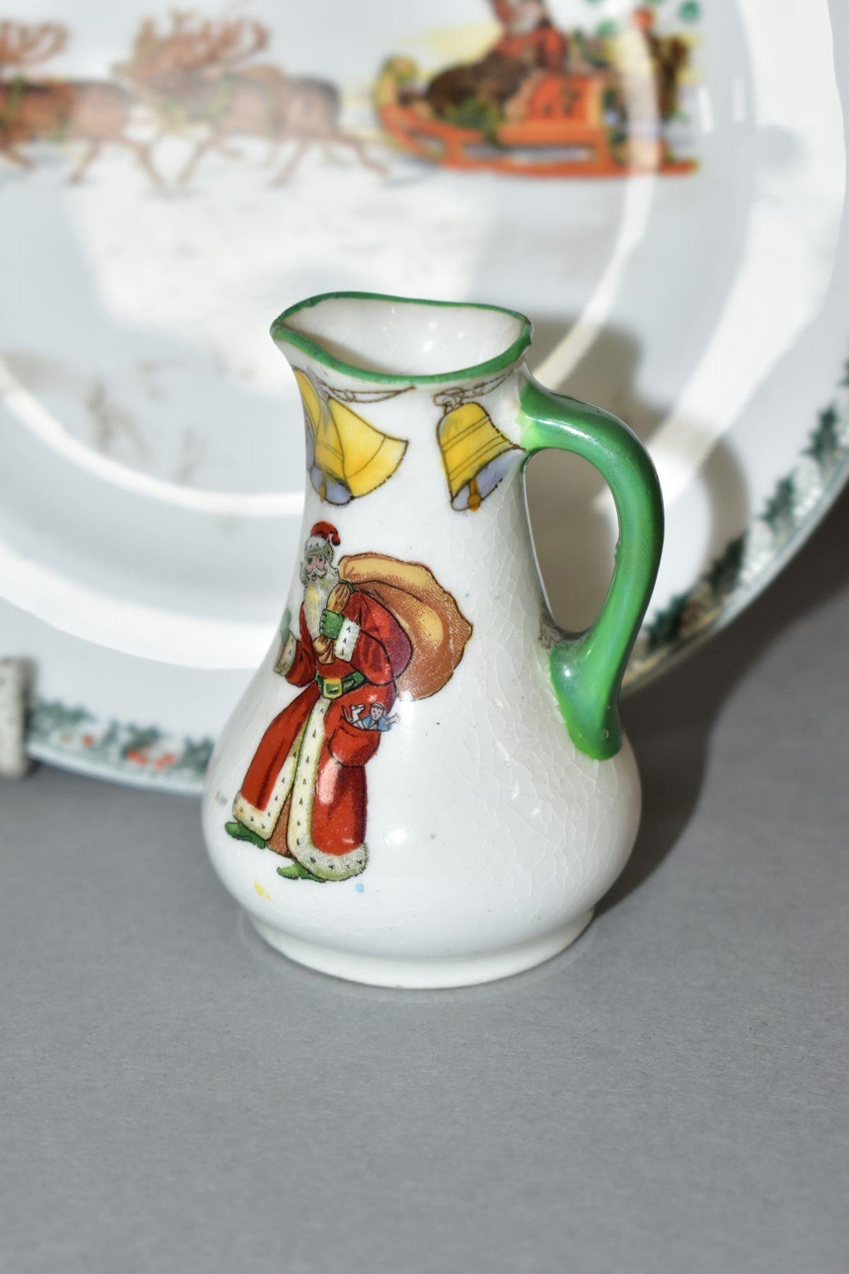 TWO PIECES OF ROYAL DOULTON CHRISTMAS - SANTA CLAUS SERIES WARE, comprising miniature jug no 5, - Image 2 of 7