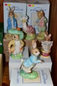 SIX BOXED ROYAL ALBERT LARGE BEATRIX POTTER FIGURES, BP6b, comprising Benjamin Bunny, Foxy Whiskered