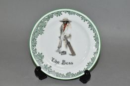 AN EARLY 20TH CENTURY ROYAL DOULTON PLATE, from the series 'The All Black Team' depicting a