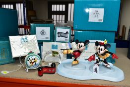 FIVE BOXED WALT DISNEY CLASSICS COLLECTION ITEMS FROM 'ON ICE' SERIES AND A GLASS PAPERWEIGHT, the