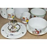 NINE PIECES OF ROYAL DOULTON CHINA NURSERY RHYMES SERIES WARE DESIGNED BY WILLIAM SAVAGE COOPER