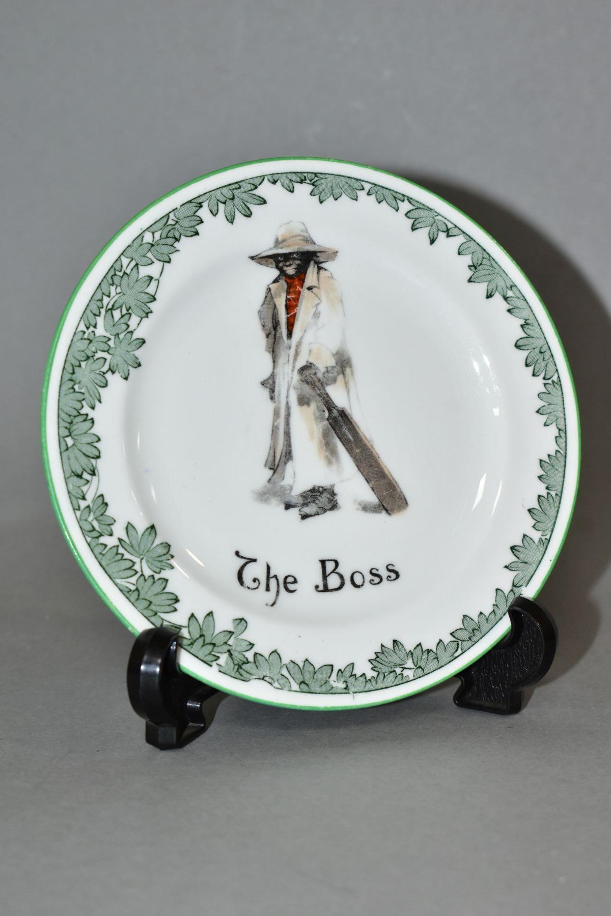 AN EARLY 20TH CENTURY ROYAL DOULTON PLATE, from the series 'The All Black Team' depicting a - Image 2 of 6