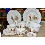 NINE PIECES OF ROYAL DOULTON NURSERY RHYMES 'A' SERIES WARE, designed by William Savage Cooper, '